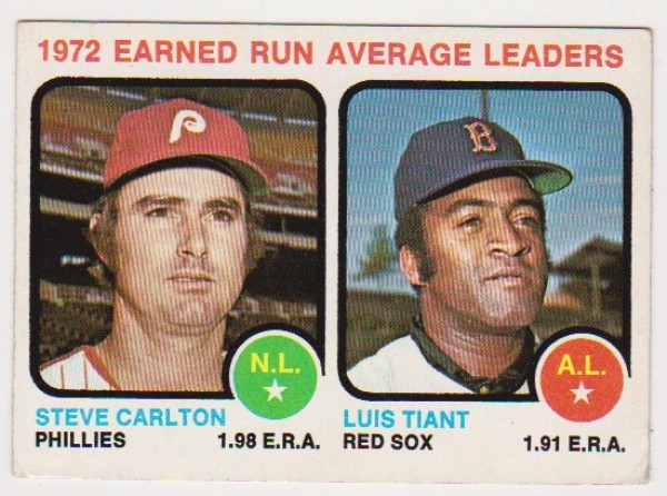 1973 Topps Steve Carlton + Luis Tiant #65 Card 