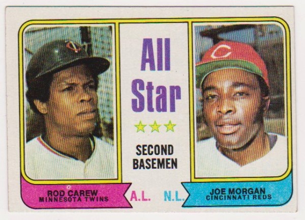 1974 Topps Rod Carew + Joe Morgan #333 Card - HOF'ers
