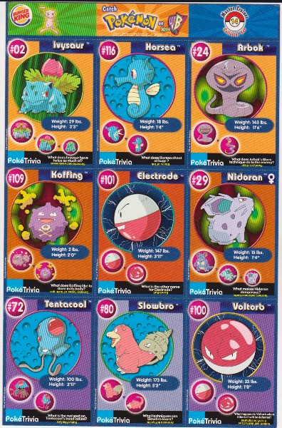  1999 Pokemon Master Trainer Collector Set Uncut 9 Card Uncut #14 Sheet