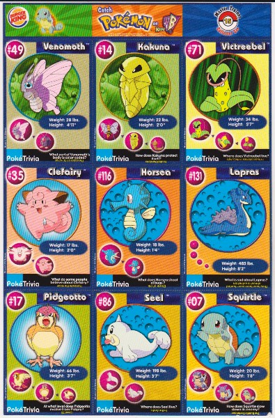 1999 Pokemon Master Trainer Collector Set Uncut 9 Card Uncut #15 Sheet