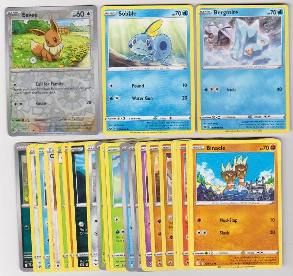 25 Different Pokemon Trading Cards w/ Eevee REVERSE HOLO + More