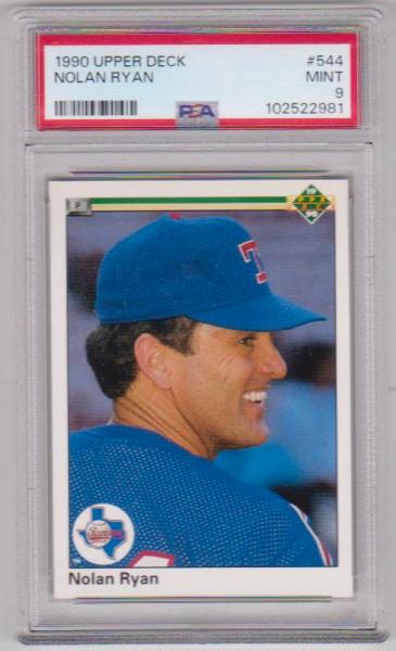 Graded PSA Mint 9 - Nolan Ryan 1990 Upper Deck #544 Card
