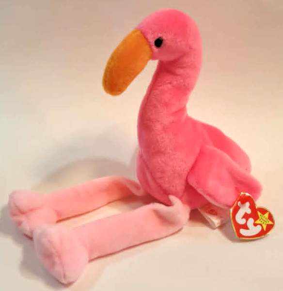 1995 Ty Beanie Baby PINKY THE FLAMINGO - With Original Tags