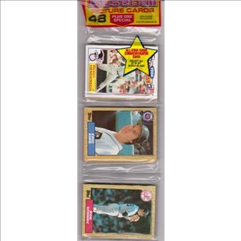 1987 Topps Baseball 49 Card Rack Pack w/ Rickey Henderson On Front