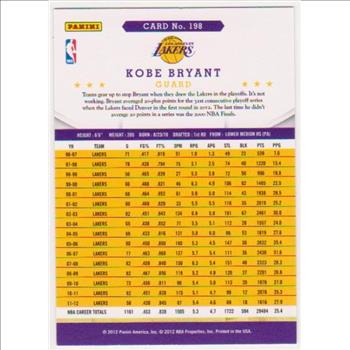 Kobe Bryant 2012-13 Hoops #198 Card