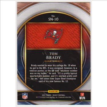 Tom Brady 2021 Panini Select Numbers #SN-10 Insert Card