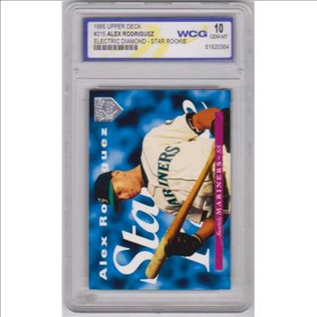 Graded Gem Mint 10 - Alex Rodriguez 1995 Upper Deck Electric Diamond #215 Insert Card