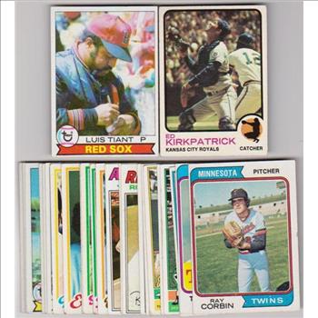 25 Different 1970's Topps Baseball Cards (1973-1979) w/ Luis Tiant + More