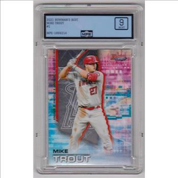 Graded MPE Mint 9 - Mike Trout 2021 Bowman's Best #1 Card