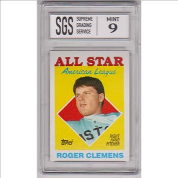 Graded Mint 9 - Roger Clemens 1988 Topps All-Star #394 Card