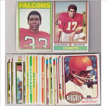 24 Different 1970's Topps Football Cards (1972-1979) W/ Jim Butler