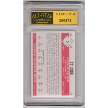 Graded 10 - Ty Cobb 1984 R.G.I. #5 Card - HOF'er