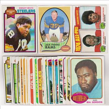 24 Different 1970's Topps Football Cards (1970-1979) w/ Dwight White + More