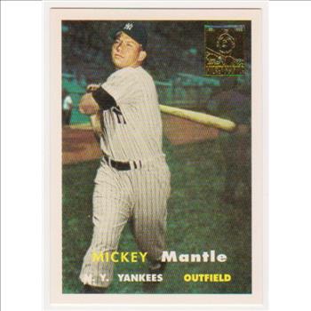 Mickey Mantle 1957 Topps #95 Commemorative Card - 1996 Topps #7 of 19 Insert Card