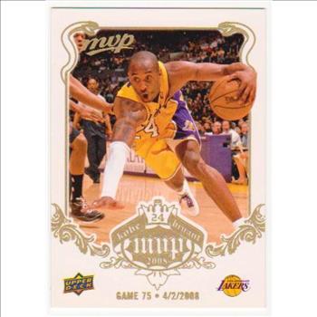 Kobe Bryant 2008 Upper Deck MVP White Border #75 Card