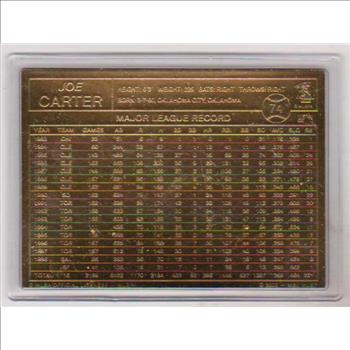 22 kt Gold - Joe Carter 2000 Danbury Mint Gold Card