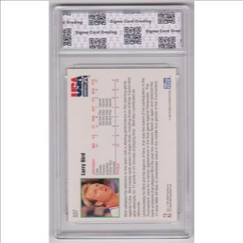 Graded Sigma Gem Mint 10 - Larry Bird 1992 Hoops USA #337 Card