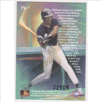 Michael Jordan Baseball Rookie - 1994 Ted Williams Company Gardiner Collection #DG-1