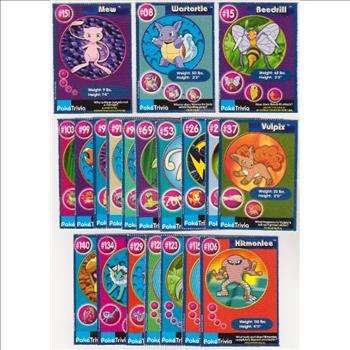 20 Different 1999 Pokemon Master Trainer Cards From Burger King Set w/ Mew + More