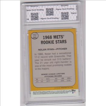 Graded Sigma Mint+ 9.5 - Nolan Ryan 2006 Topps Rookie Of The Week #5 Card