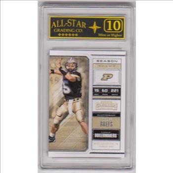 Graded 10 - Drew Brees 2018 Panini Contenders Draft Picks #37 Card