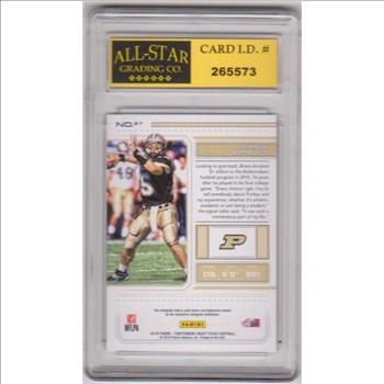 Graded 10 - Drew Brees 2018 Panini Contenders Draft Picks #37 Card