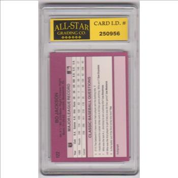 Graded 9 - Bo Jackson 1989 Classic Baseball #122 Card