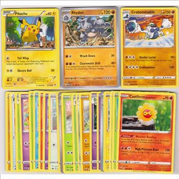 25 Different Pokemon Trading Cards w/ Pikachu + More