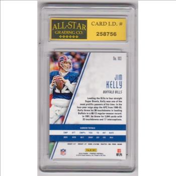 Graded 9 - Jim Kelly 2016 Panini Phoenix #103 Card
