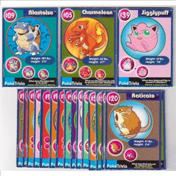 20 Different 1999 Pokemon Master Trainer Cards From Burger King Set w/ Jigglypuff + More