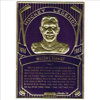 1993 Legendary Foils Milton Schmidt Sculpted Card With COA
