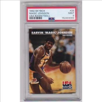 Graded PSA Mint 9 - Magic Johnson 1992 Skybox USA #29 Card