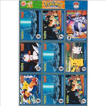 1999 Pokemon Master Trainer Collector Set Uncut 9 Card Sheet #16