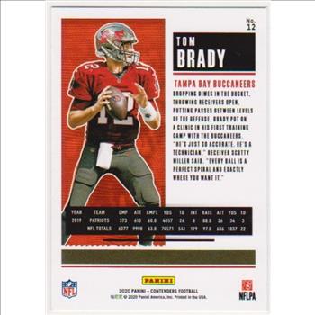 Tom Brady 2020 Panini Contenders #12 Card