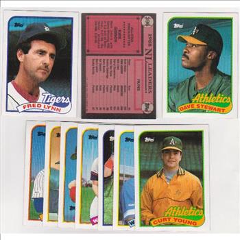 ERROR LOT - 10 Different 1989 Topps Baseball Wrong Back Errors - Fred Lynn + More
