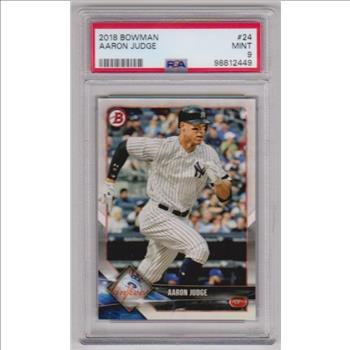 Graded PSA Mint 9 - Aaron Judge 2018 Bowman #24 Card