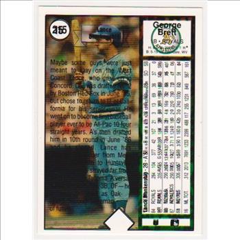  Error - George Brett 1989 Upper Deck w/ Brett/Blankenship Double Print Back - Rare Misprint