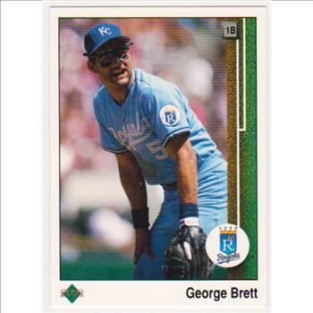  Error - George Brett 1989 Upper Deck w/ Brett/Blankenship Double Print Back - Rare Misprint