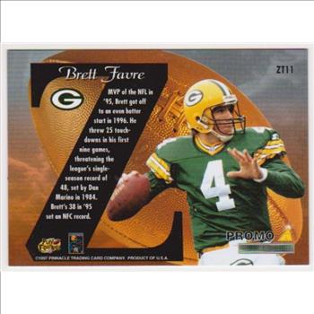 Brett Favre 1997 Zenith Z-Team #ZT11 Promo Card