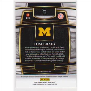 Tom Brady 2022 Panini Select Draft Picks #32 Card
