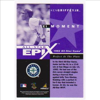 Ken Griffey, Jr. 1998 Pinnacle Epix Purple All-Star Moment #E1 Insert Card