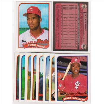 ERROR LOT - 10 Different 1989 Topps Baseball Wrong Back Errors - Jose Rijo + More