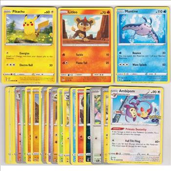 25 Different Pokemon Trading Cards w/ Pikachu + More