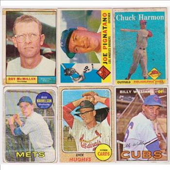 6 Different 1950's/1960's Topps Baseball Cards w/ Billy Williams + More