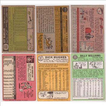 6 Different 1950's/1960's Topps Baseball Cards w/ Billy Williams + More