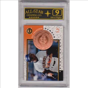Graded 9 - Barry Bonds 1998 Pinnacle Mint Collection #3 Card
