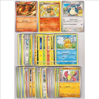 50 Different Pokemon Trading Cards w/ Charmander + More