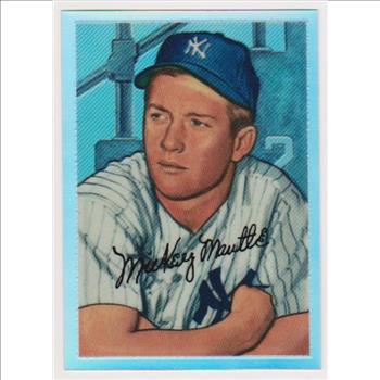 Refractor - 1996 Topps MICKEY MANTLE 1952 Bowman #20 Commemorative Insert Card