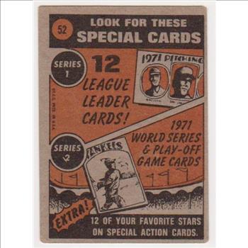 1972 Topps Harmon Killebrew #52 Card - HOF'er