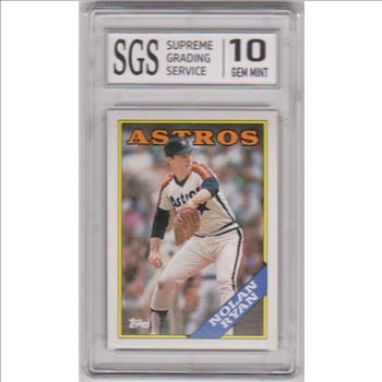 Graded Gem Mint 10 - Nolan Ryan 1988 Topps #250 Card - HOF'er